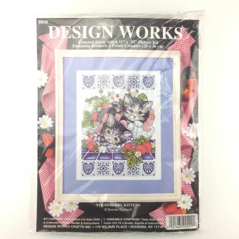 Design Works Counted Cross Stitch Kit - Strawberry Kittens Picture Kit 1636-413